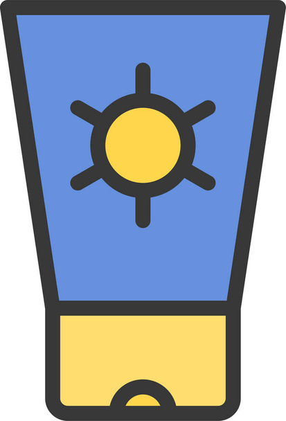 beauty cosmetic sun cream icon in filled-outline style - Vektor, obrázek