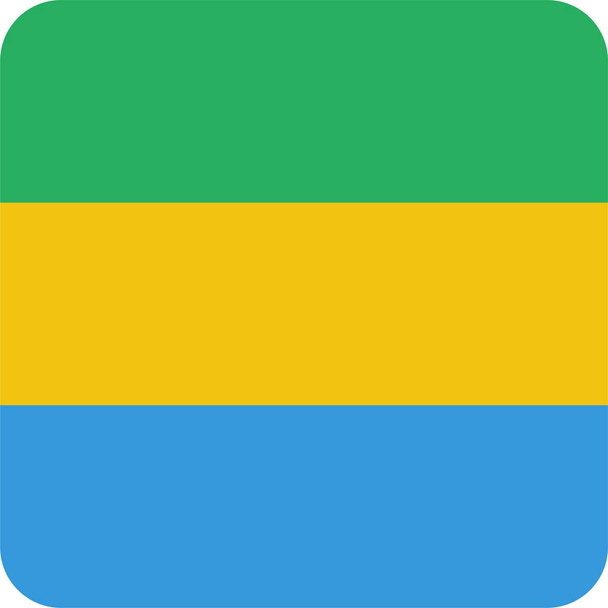 ícone de gabão bandeira do país em estilo plano - Vetor, Imagem