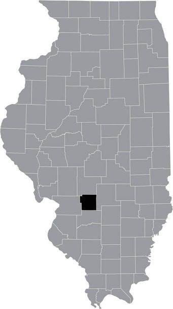 Карта местонахождения округа Уилсон-Бонд в серой карте федерального штата Иллинойс, США - Вектор,изображение