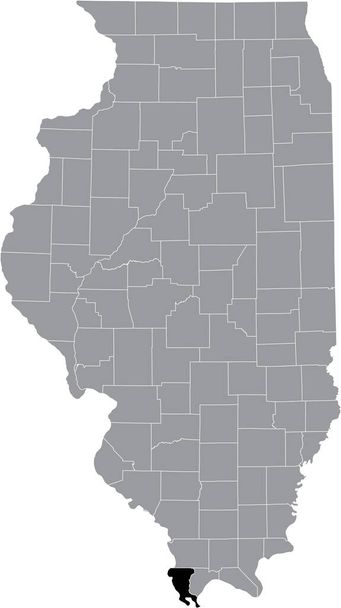 Карта местонахождения округа Александер в серой карте федерального штата Иллинойс, США - Вектор,изображение