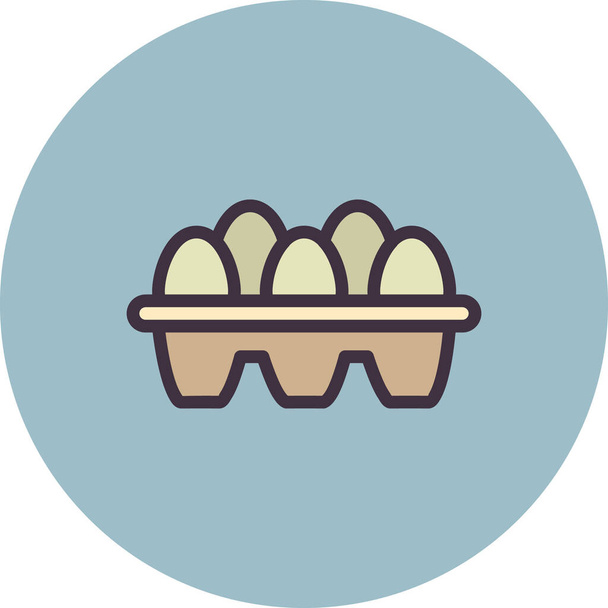 scatola icona uovo di Pasqua in stile contorno pieno - Vettoriali, immagini