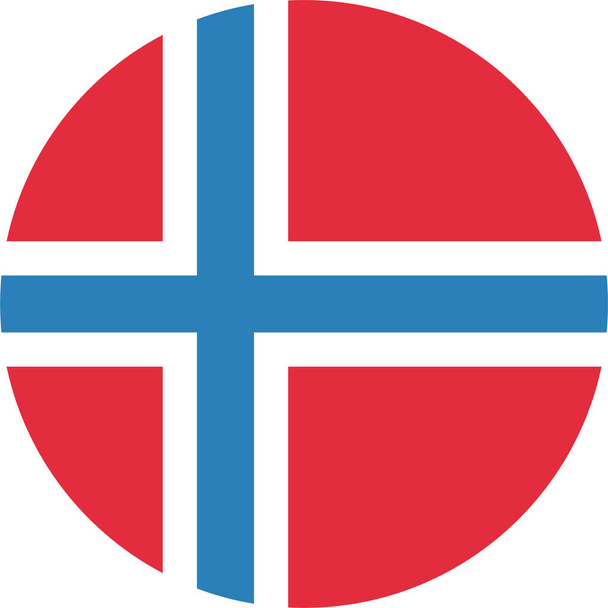 Ülke bayrağı Norveç simgesi düz stil - Vektör, Görsel