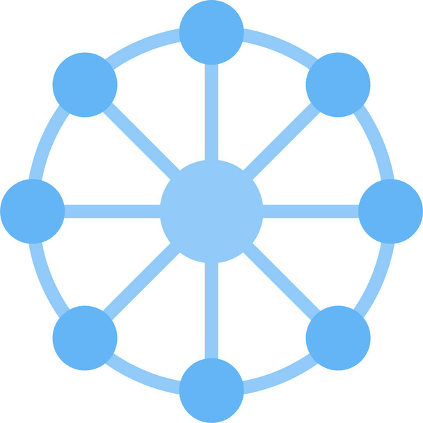 connections molecule share icon in flat style - Vektori, kuva