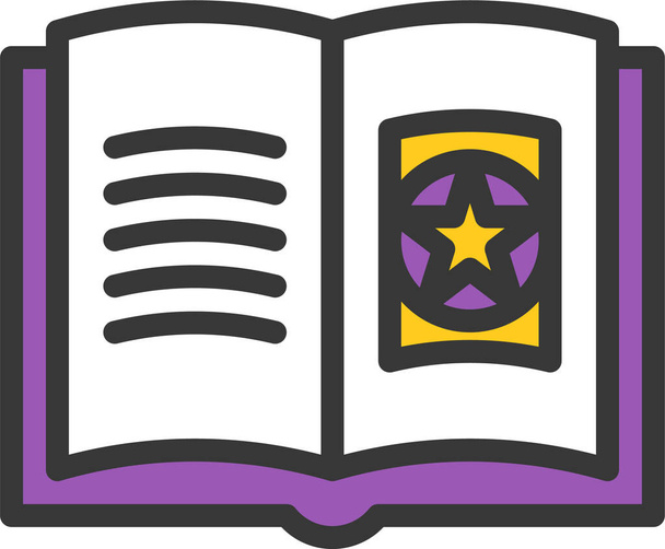 book education halloween icon in filled-outline style - Vector, afbeelding