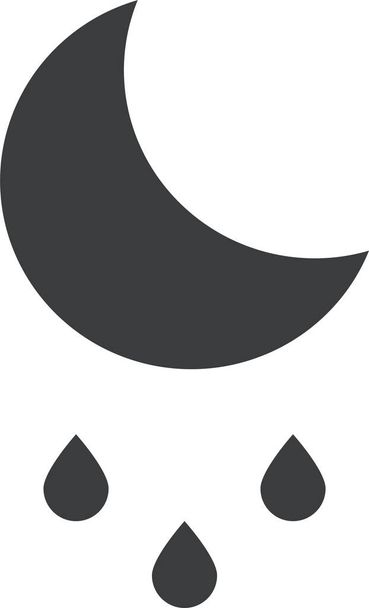 prévisions de bruine icône lune dans le style solide - Vecteur, image