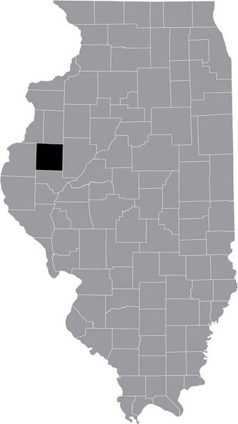 Карта местонахождения округа Мак-Донау в серой карте федерального штата Иллинойс, США - Вектор,изображение