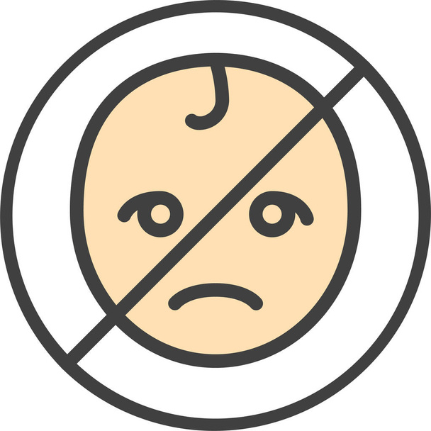 prohibir el icono de peligro de asfixia infantil en estilo de contorno lleno - Vector, imagen