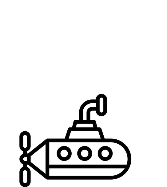 vehículo de transporte icono submarino en estilo de esquema - Vector, Imagen