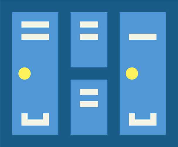 armario mueble locker icono en estilo plano - Vector, Imagen