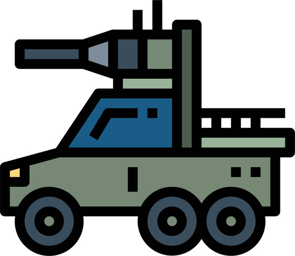 στρατιωτικό εικονίδιο μεταφοράς δεξαμενών - Διάνυσμα, εικόνα
