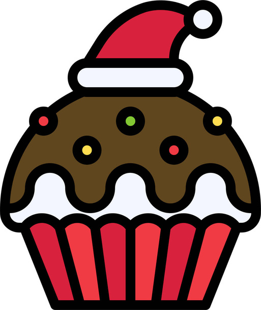Navidad comida taza pastel icono en la categoría de Navidad - Vector, Imagen