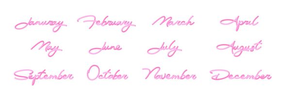 3d διανυσματική εικονογράφηση έτος του μήνα ροζ χρώμα - Διάνυσμα, εικόνα