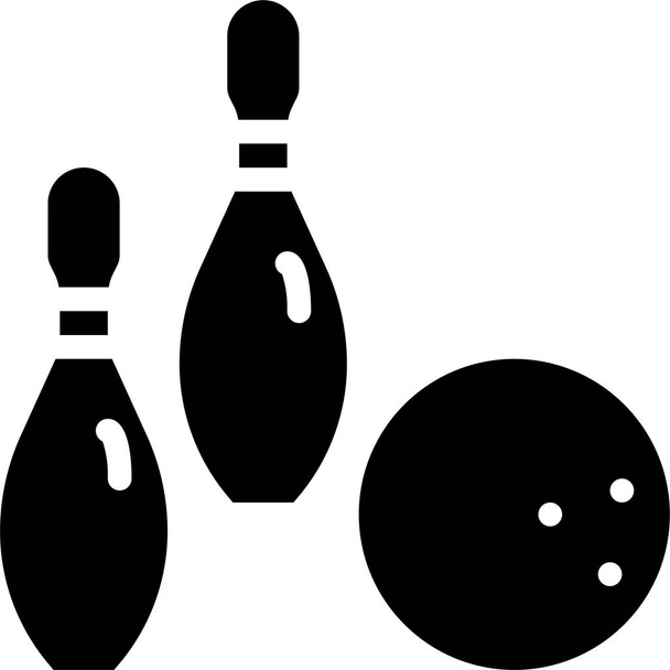 bowling deporte icono sólido en estilo sólido - Vector, Imagen