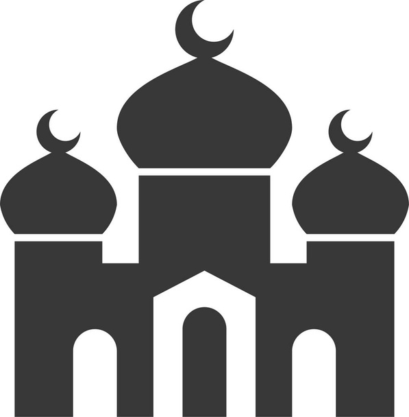 abrahamic islám masjid ikona v pevném stylu - Vektor, obrázek