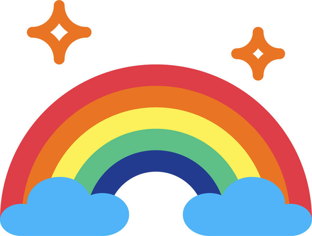 atmospheric nature rainbow icon in flat style - Vector, Image