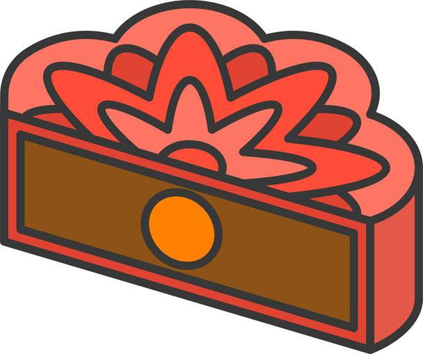 torta desszert hold ikon teltházas stílusban - Vektor, kép