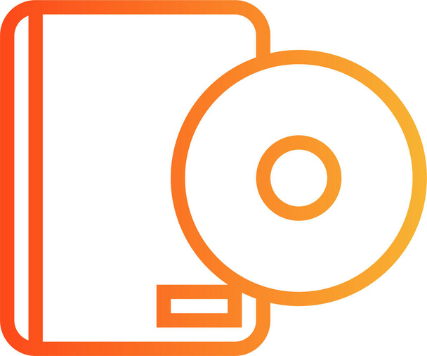 bluray cd icono compacto en estilo de esquema - Vector, imagen