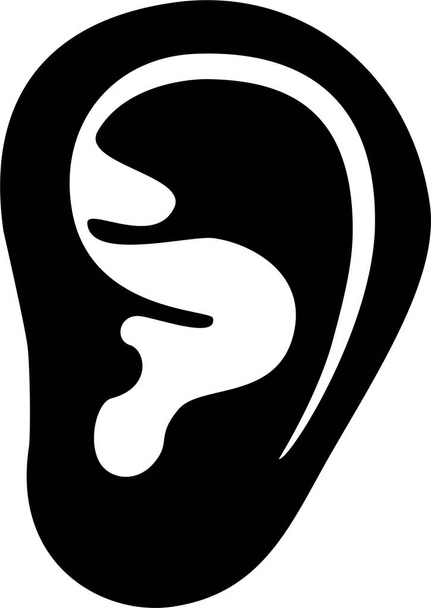 deaf ear ears icon in solid style - Vector, Image