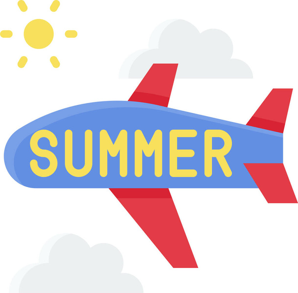 plane sale summer icon in summer category - Vector, imagen