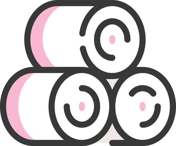 иконка рулона полотенца в стиле "филедлайн" - Вектор,изображение