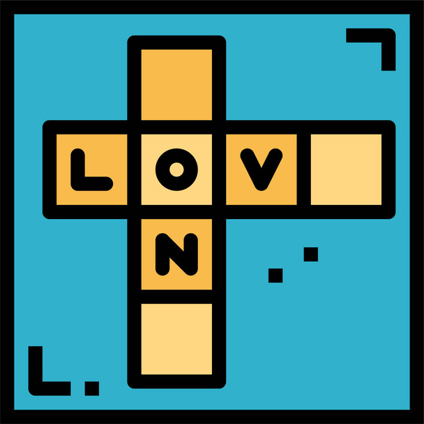 letras del juego scrabble icono en estilo filledoutline - Vector, Imagen