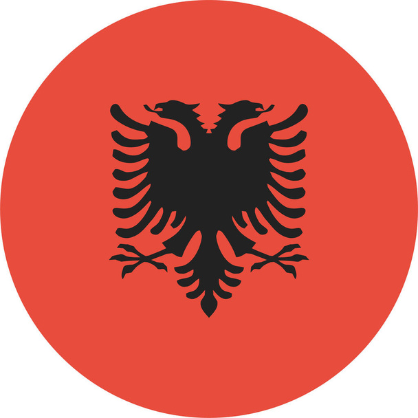 albania albanian σημαία εικονίδιο σε επίπεδη στυλ - Διάνυσμα, εικόνα