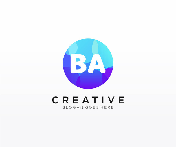 BA initial logo With Colorful Circle template - Vector, Image