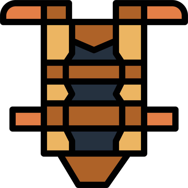 значок защитника груди в стиле филедбрейка - Вектор,изображение