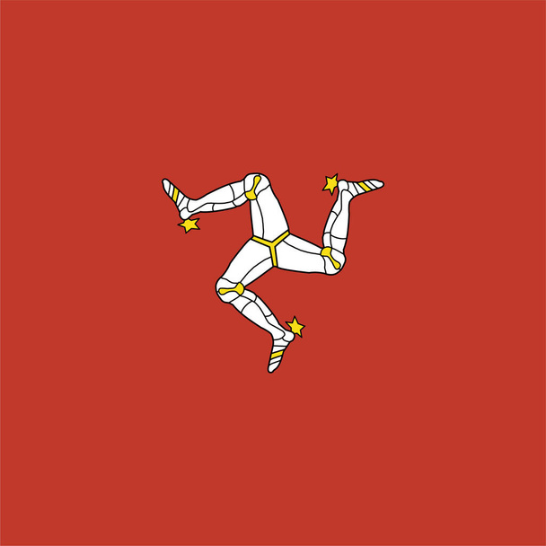 flag isle man icon in flat style - Vector, Image