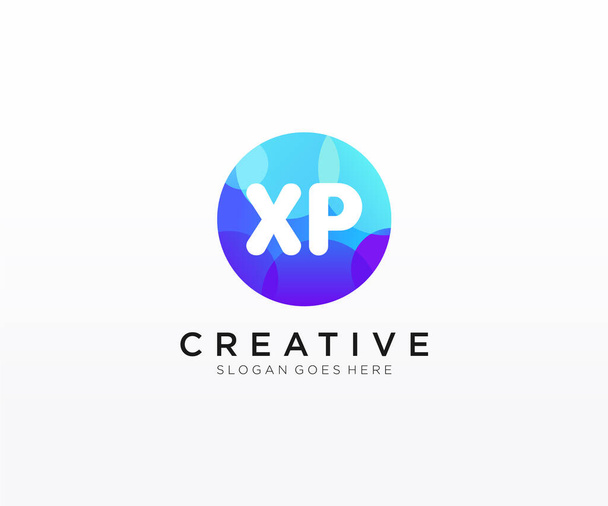 XP initial logo With Colorful Circle template - Vector, Image