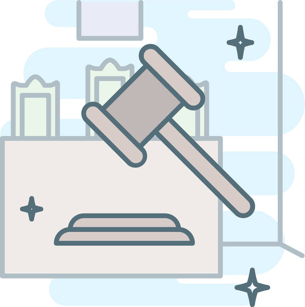 auction claims hammer icon in filledoutline style - ベクター画像