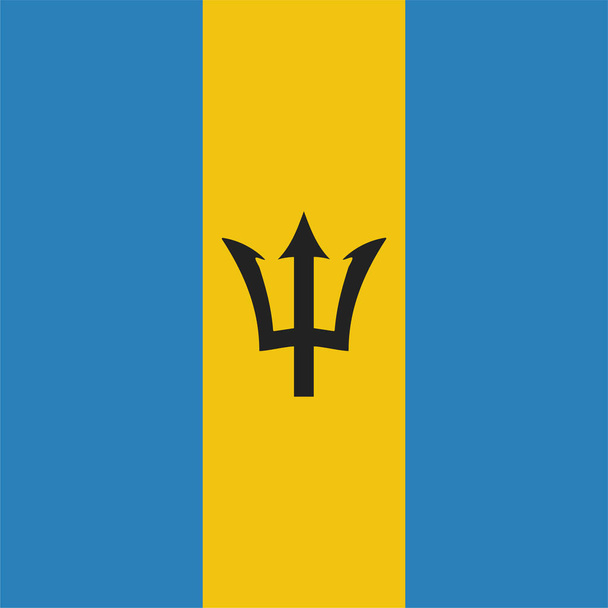 икона флага Барбадоса в плоском стиле - Вектор,изображение