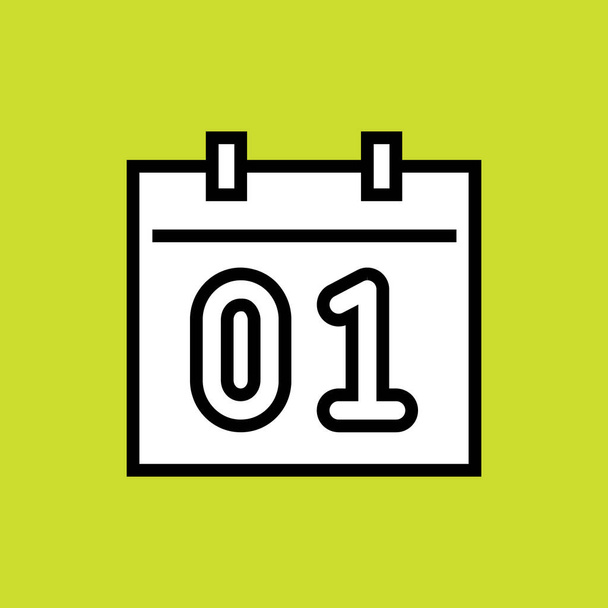 calendar date day icon in filledoutline style - Vector, Image