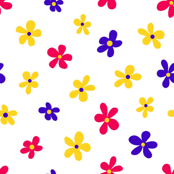 Seamless pattern with colorful flowers - Vector, afbeelding