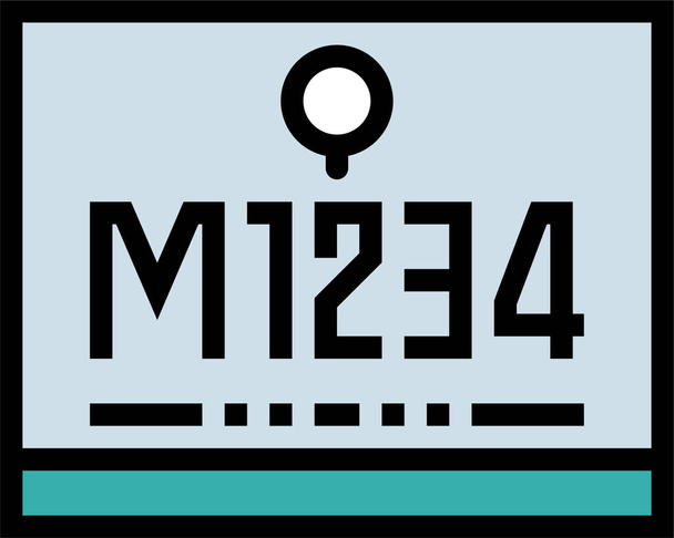 bib číslo závodní ikona ve vyplněném stylu osnovy - Vektor, obrázek