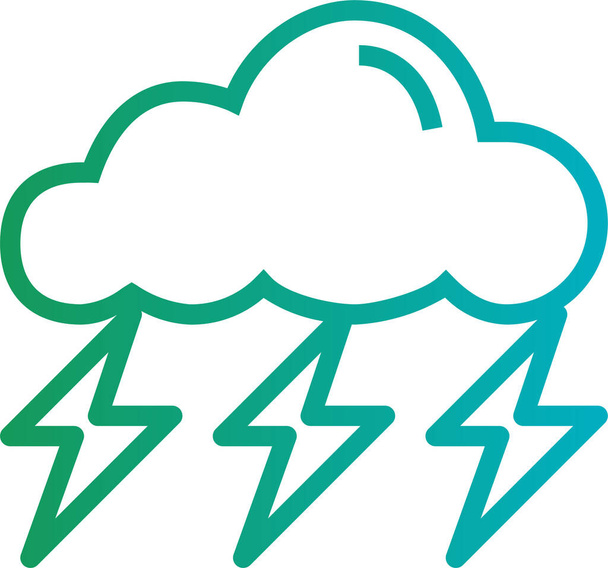 rain storm thunder icon in outline style - Vector, Image