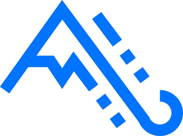 icono de pronóstico de desastres de avalancha en estilo de esquema - Vector, imagen