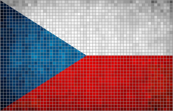 チェコ語 - モザイクの旗 - ベクター画像
