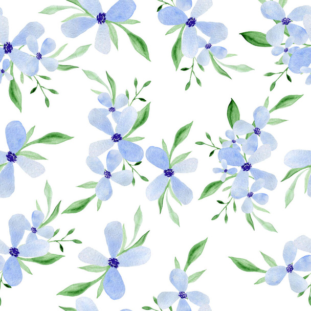 Seamless pattern with flowers and leaves. Hand-drawn . Floral pattern for wallpaper or fabric. Flowers and leaves. Texture background. - Foto, immagini
