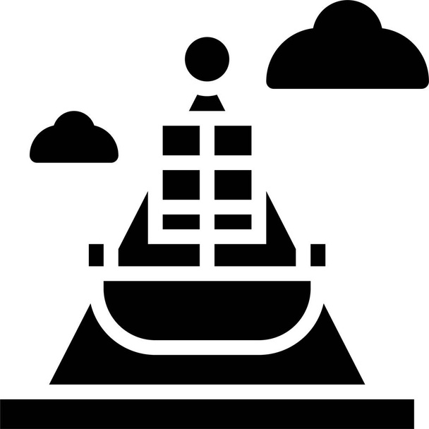 amusement boat fair icon in solid style - Vecteur, image