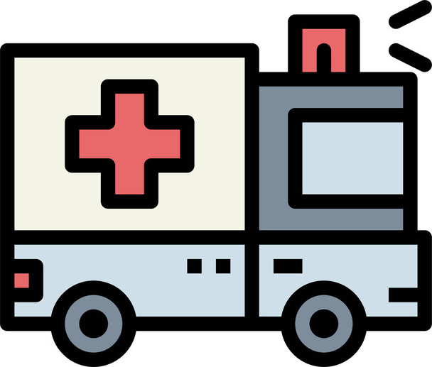 ambulância ícone médico de emergência no estilo filledoutline - Vetor, Imagem