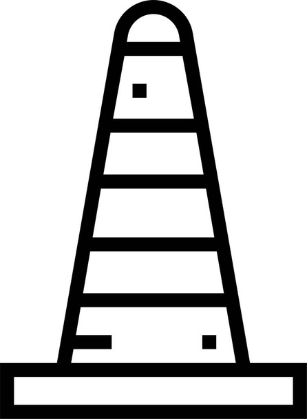 cone construction security icon in outline style - Vektör, Görsel