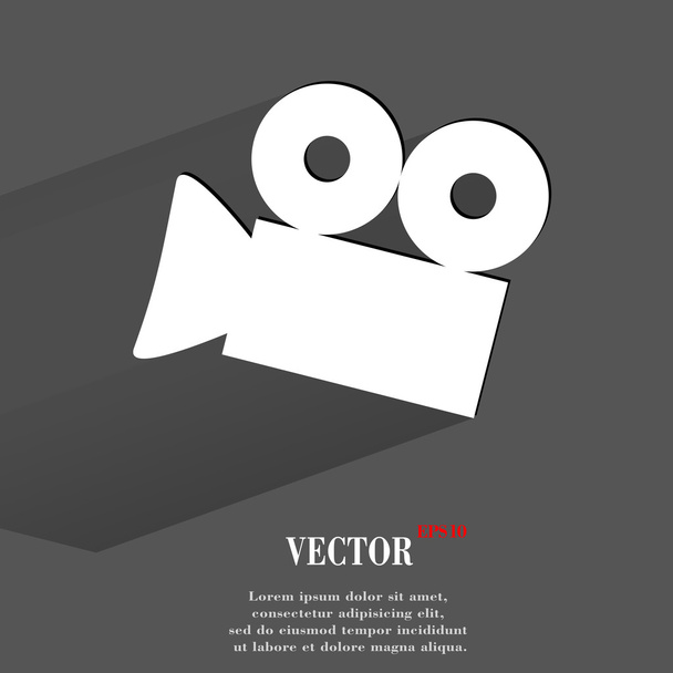 video-camera-icoontje. plat modern ontwerp - Vector, afbeelding