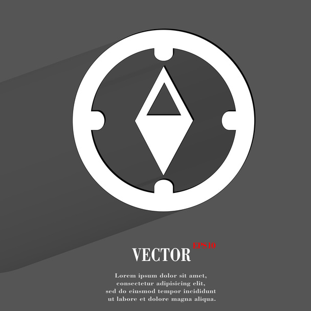 icono de brújula. diseño moderno plano
 - Vector, Imagen