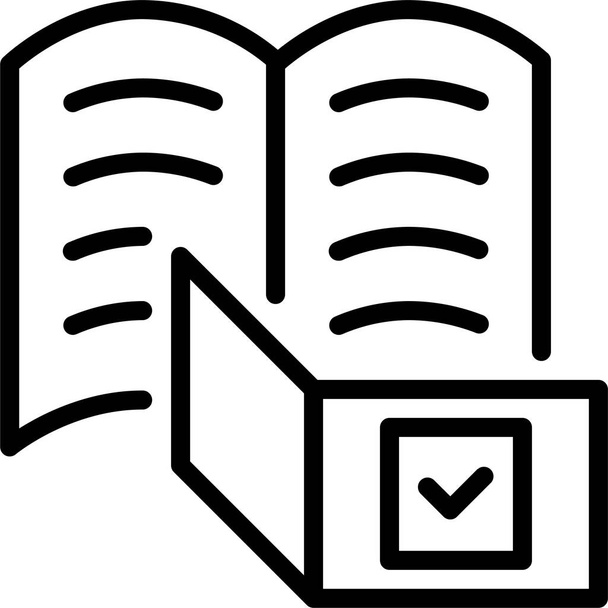 book check evaluation icon in educationschoollearning category - Vector, Image