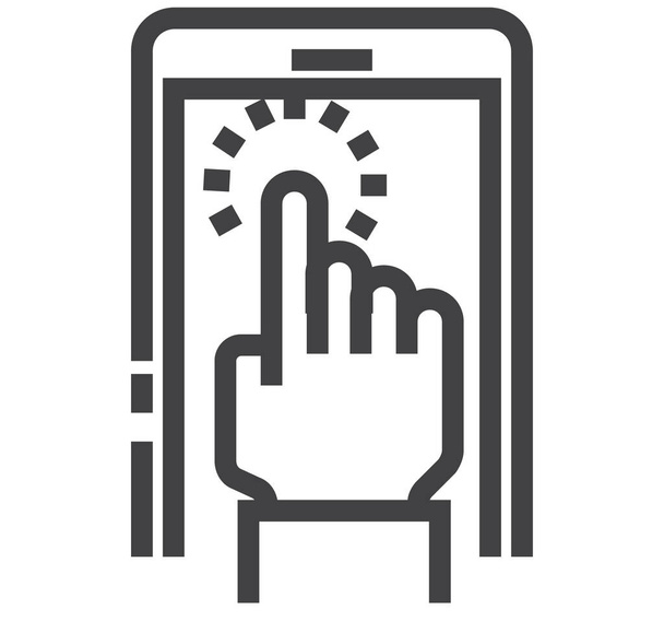 ikona dotykového počítače obrazovky ve stylu osnovy - Vektor, obrázek