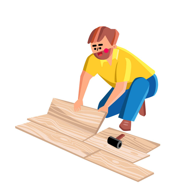 Panel de madera de la disposición del trabajador del piso del vector laminado - Vector, Imagen