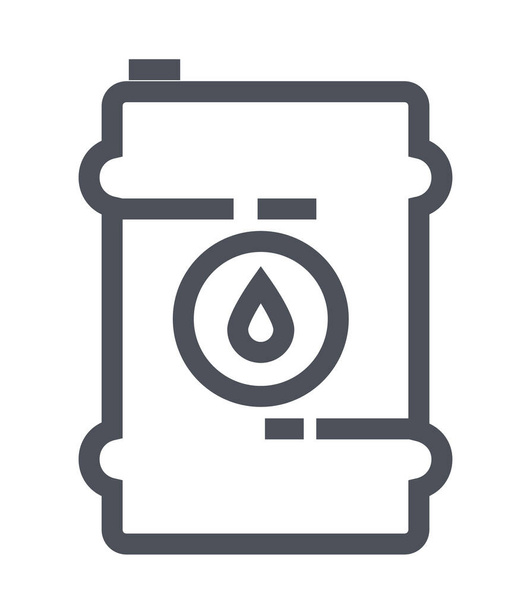barrel oil fuel icon in outline style - Vector, imagen