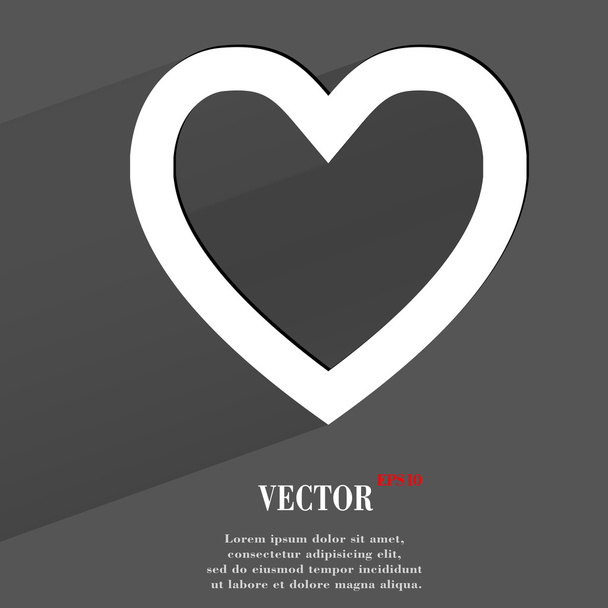 Heart. icon. flat modern design - Vector, imagen