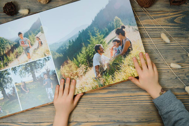 Premium Photo book Family, Great Size, Wooden Cover, Solid Pages, Quality Printing. - Фото, изображение
